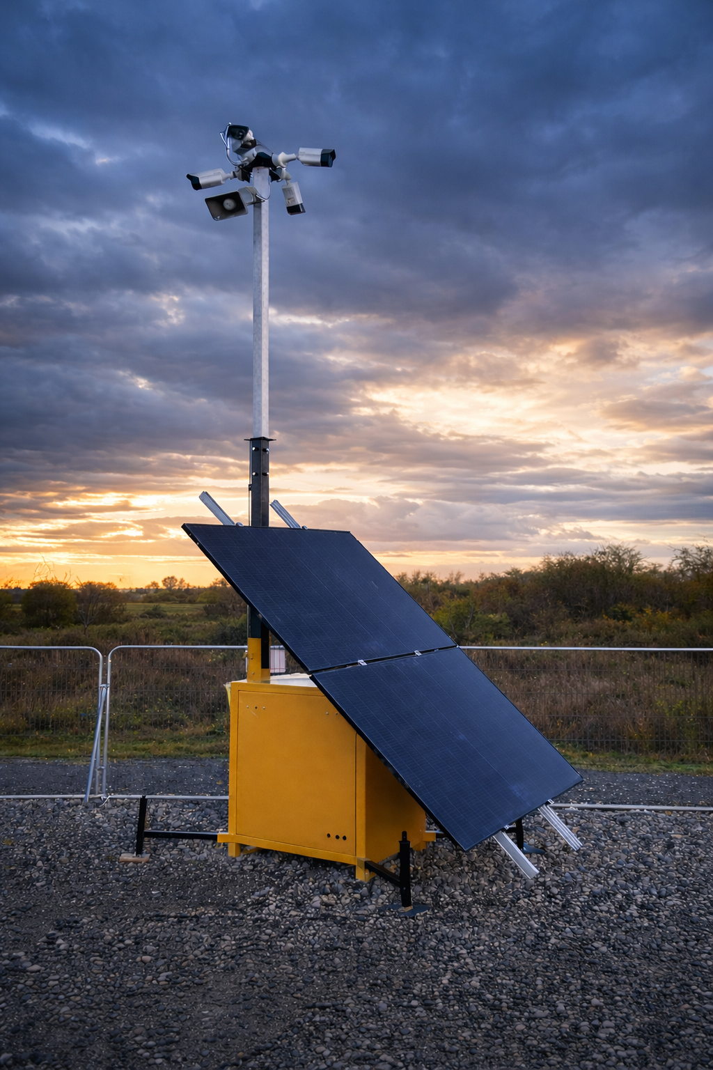 solar CCTV towers support