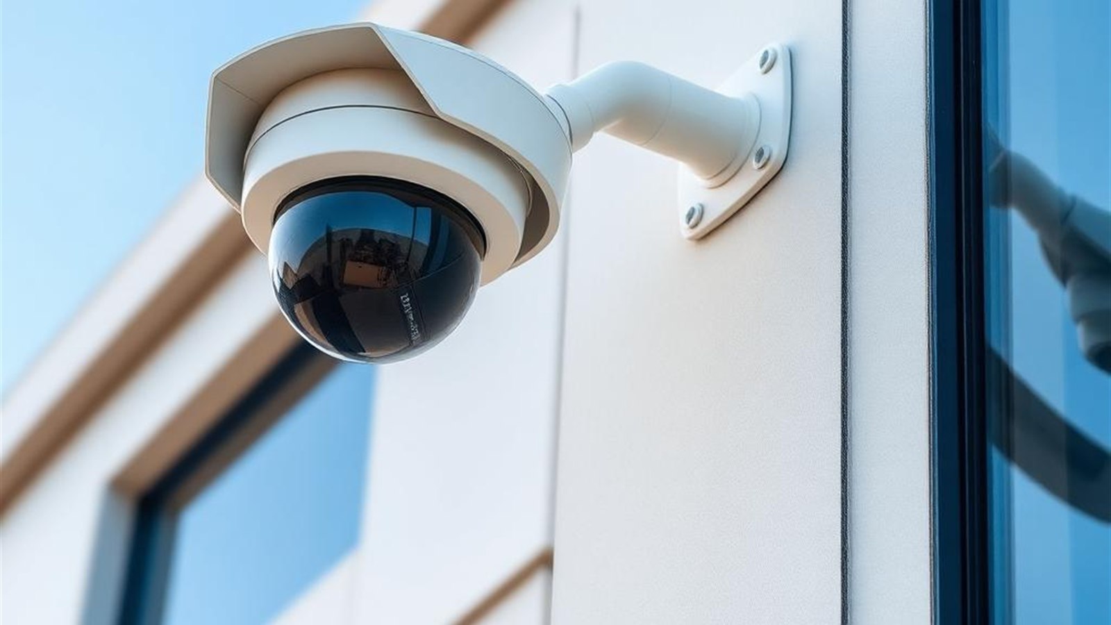 CCTV camera mounted on a commercial building