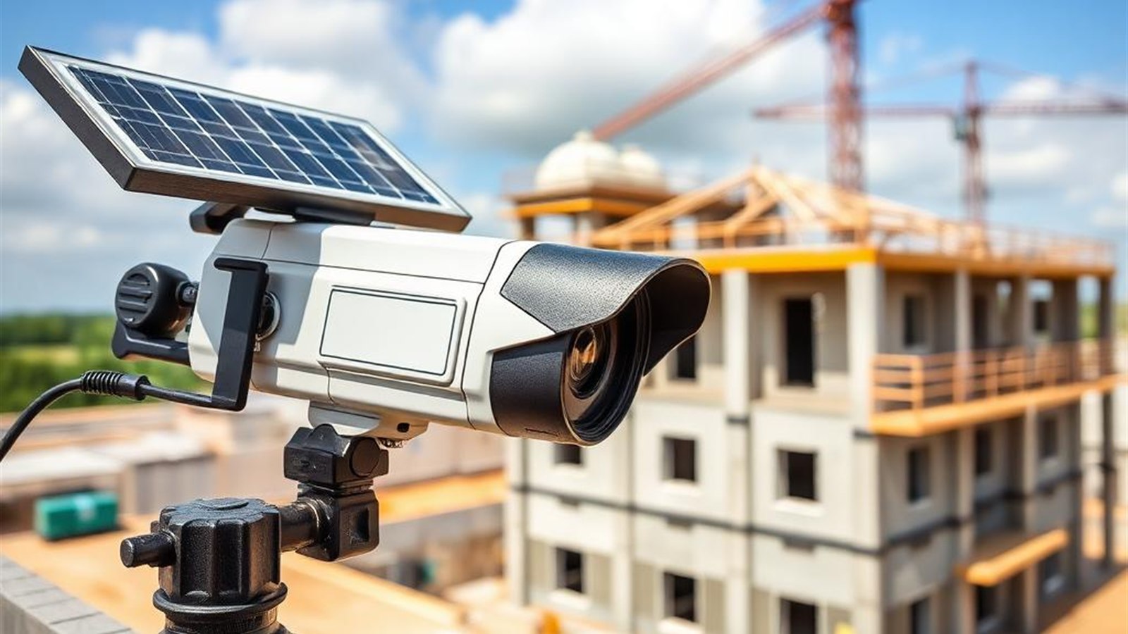 Time-lapse camera monitoring a construction project